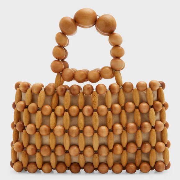 cult gaia Handbags - NWT Cult Gaia Cora Beaded Wood Top-Handle Bag Small